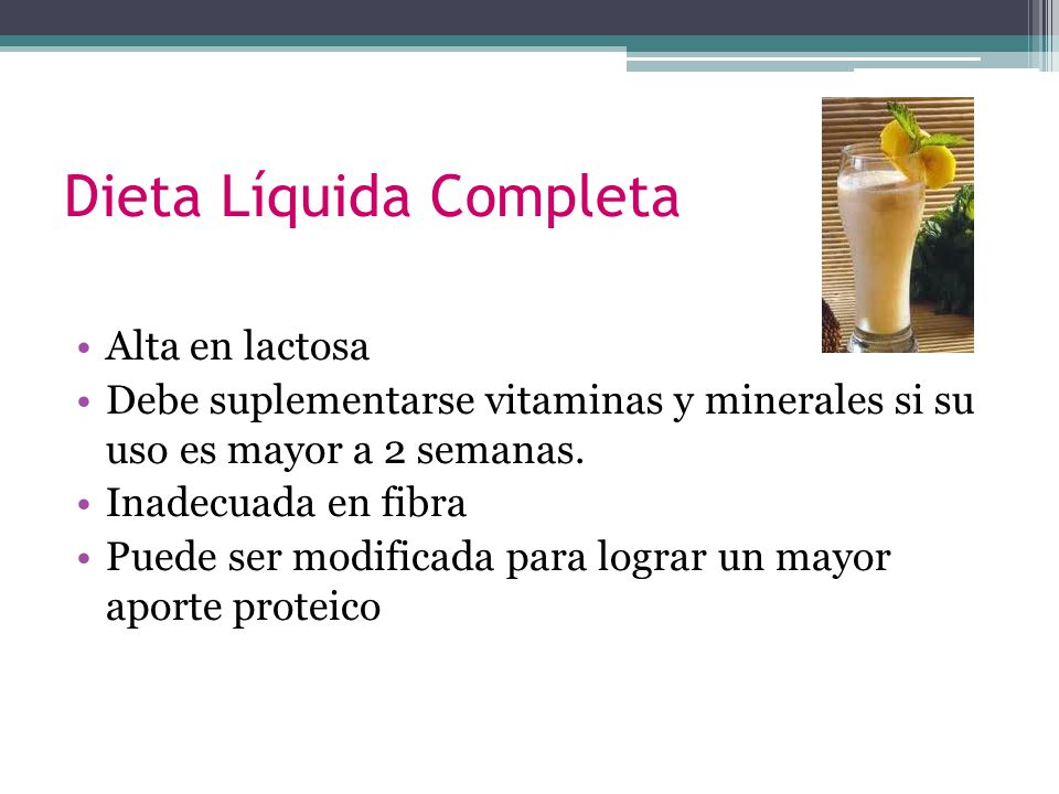 Dieta liquida completa hiperproteica